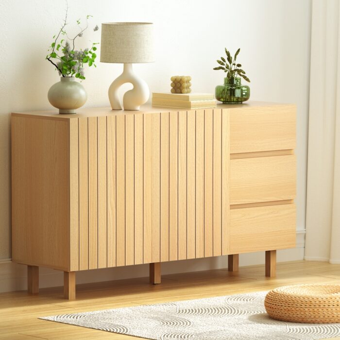 Trove Sideboard 130cm Pine Cabinet Drawers Storage