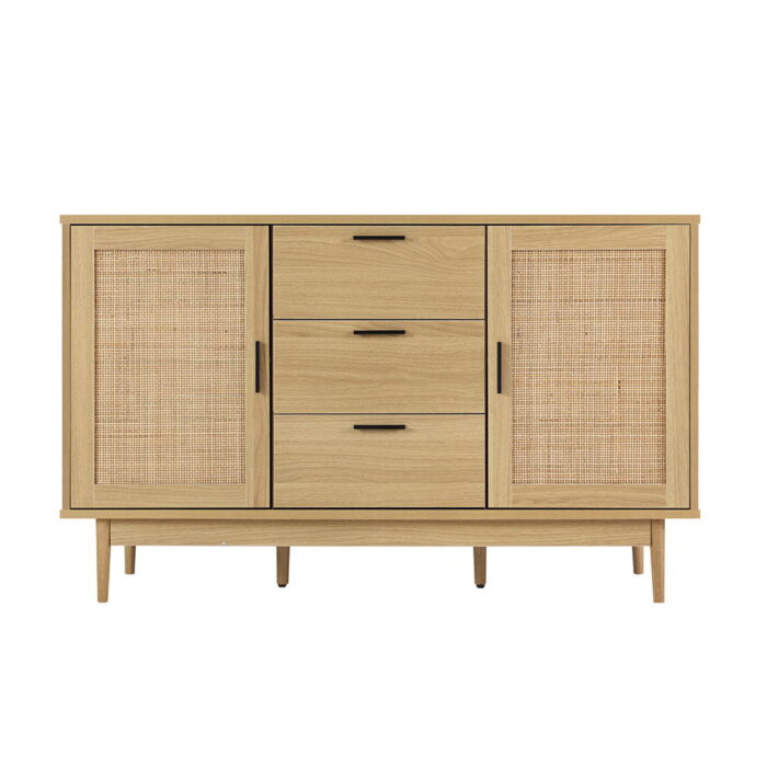 Briony Rattan Sideboard Oak Coastal Chic Storage