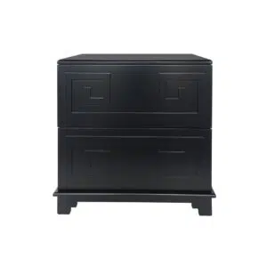 Greek Key Bedside Table Black