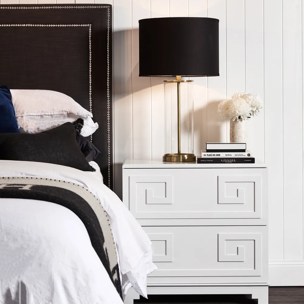 Greek Key Bedside Table White1
