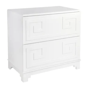 Greek Key Bedside Table White2