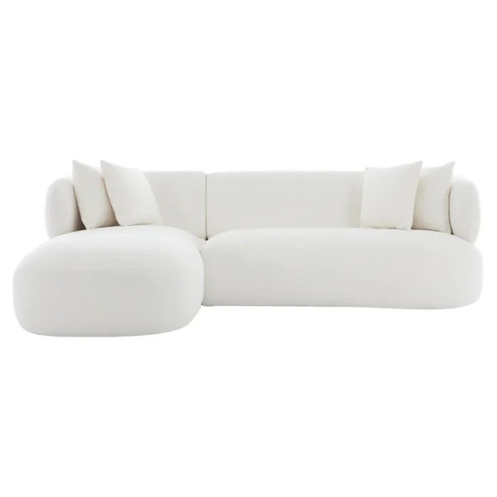 Greenwich 3 Seater Sofa w Left Chaise – Ivory Chenille
