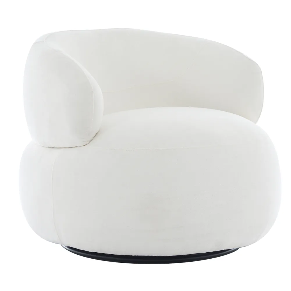 Greenwich Swivel Occasional Chair Ivory Chenille