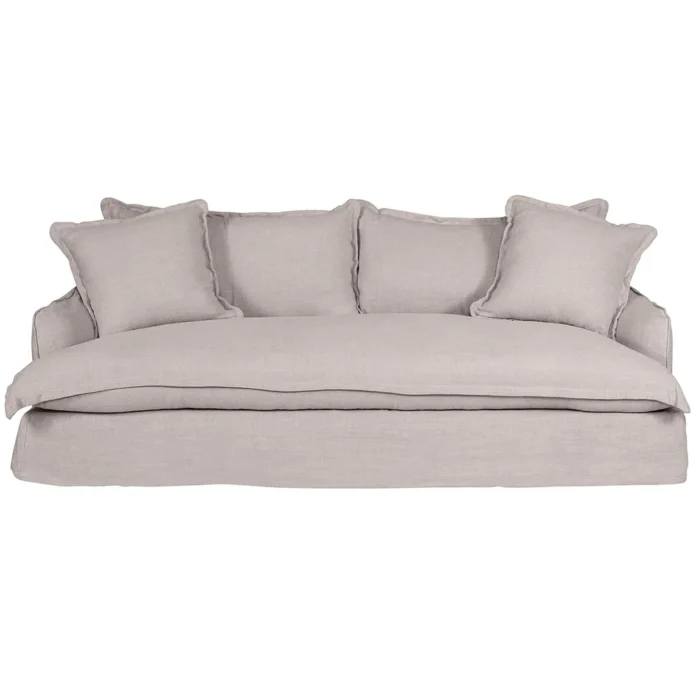 Hayman 3 Seater Slip Cover Sofa – Natural Linen