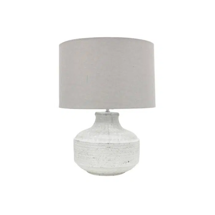 Imperial Table Lamp – White w Natural Shade
