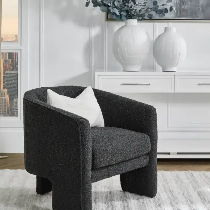 Kylie Arm Chair Black Onyx Boucle2