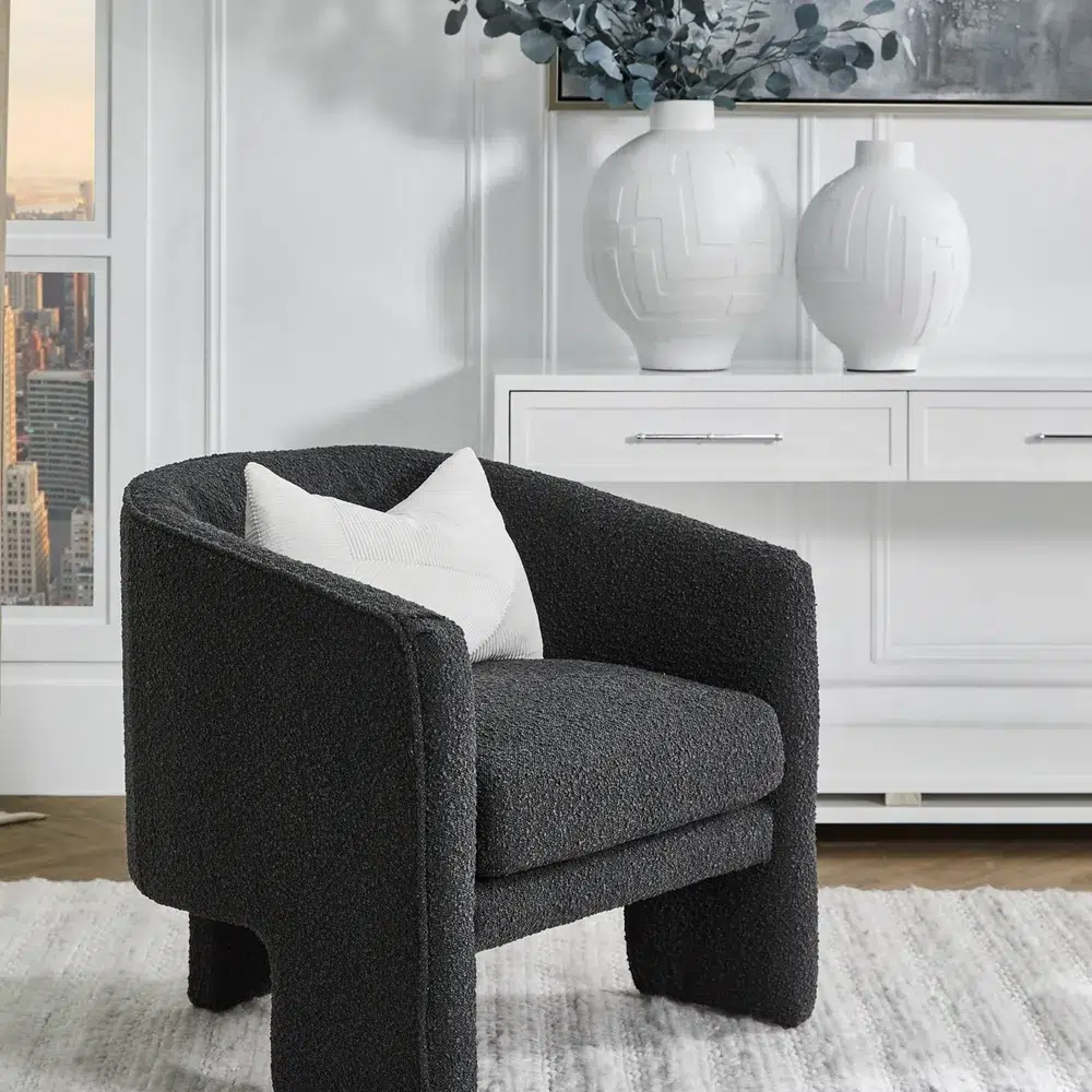 Kylie Arm Chair Black Onyx Boucle2