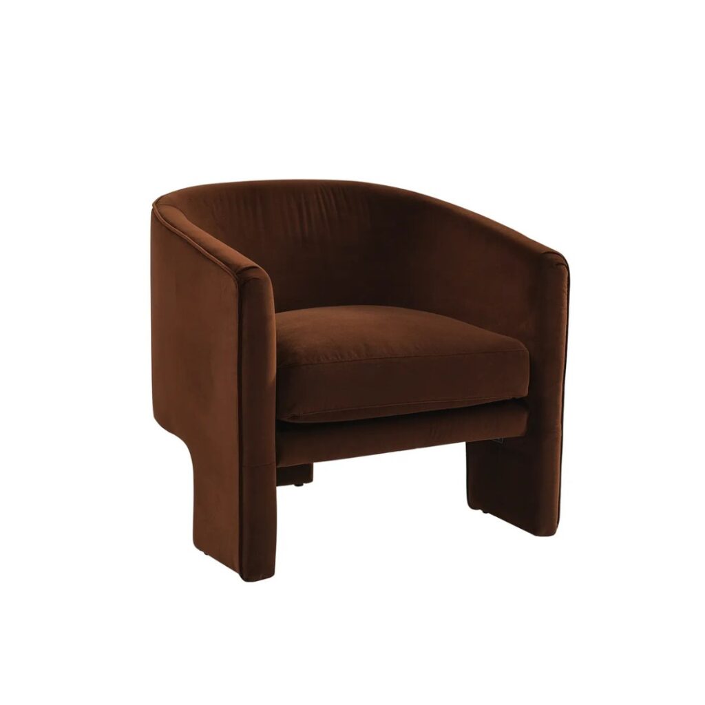 Kylie Arm Chair Dark Chocolate Velvet