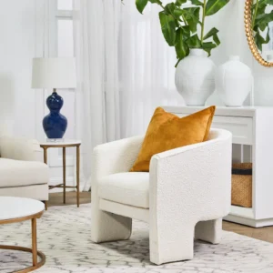 Kylie Arm Chair White Boucle1
