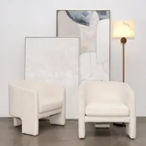 Kylie Arm Chair White Boucle4