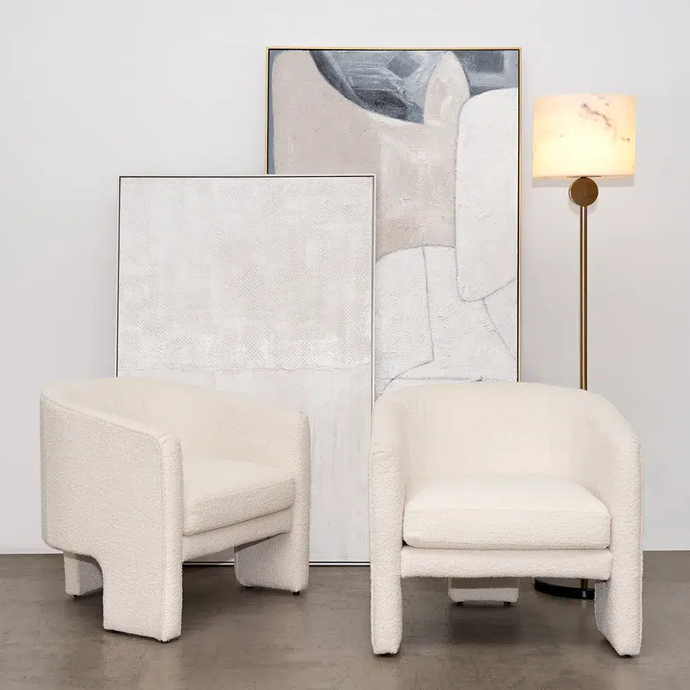 Kylie Arm Chair White Boucle4