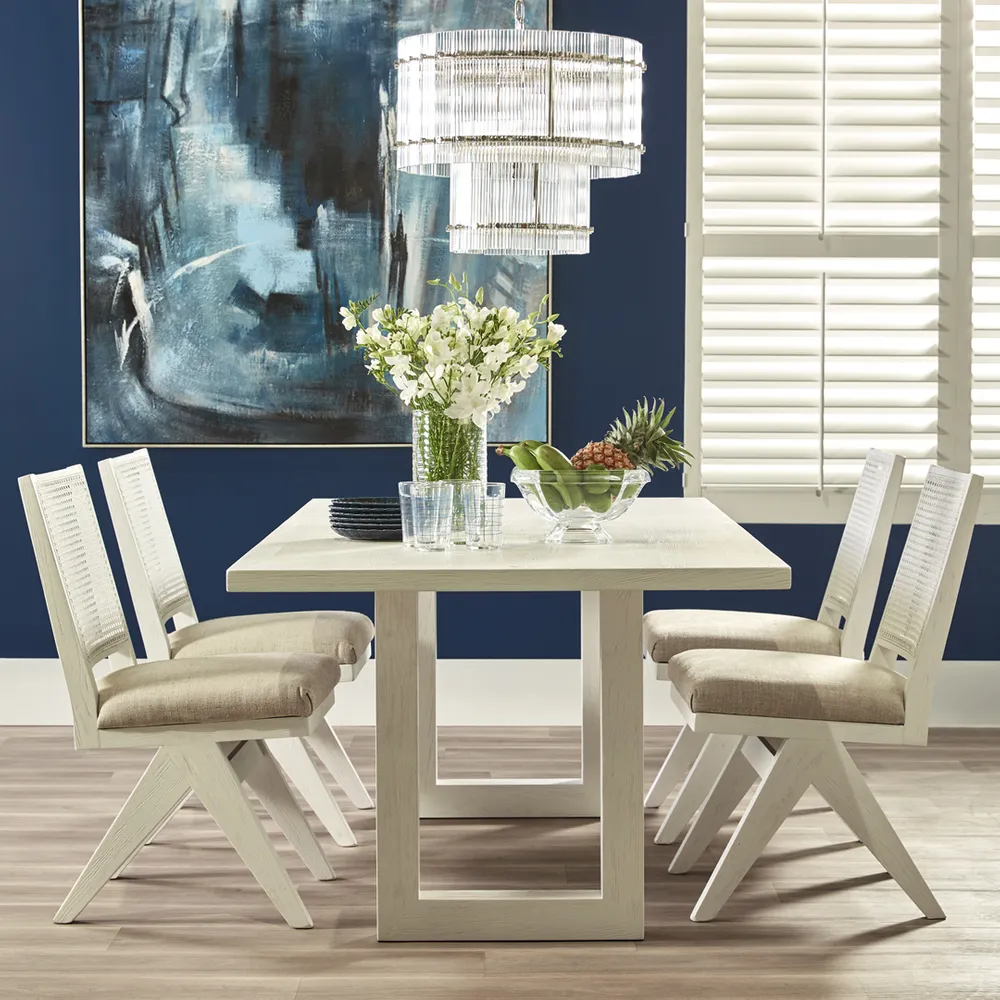 Leeton Oak Dining Table 2m White1