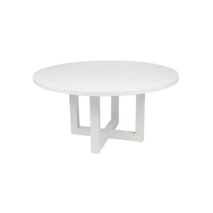 Leeton Oak Round 1.5m Dining Table – White