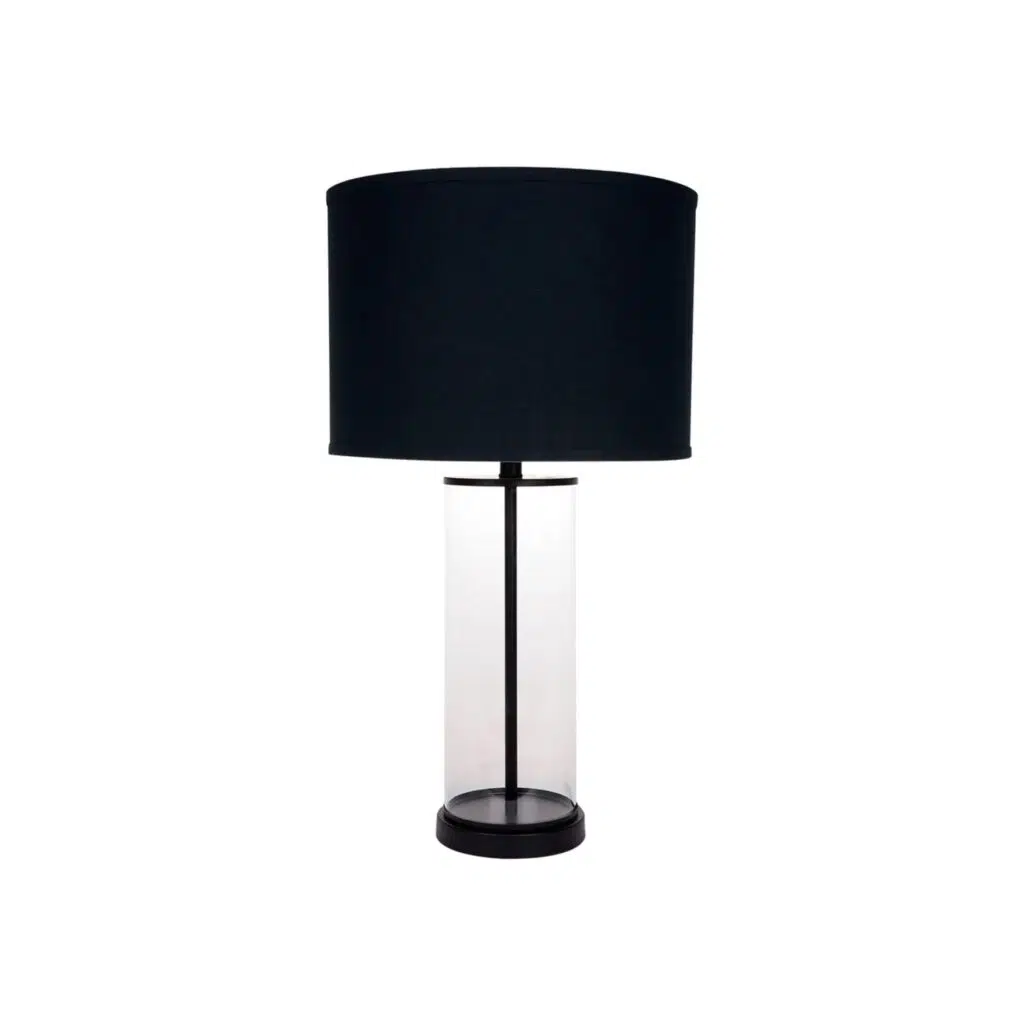 Left Bank Table Lamp Black W Black Shade