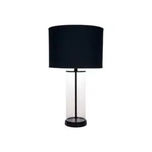 Left Bank Table Lamp Black W Black Shade