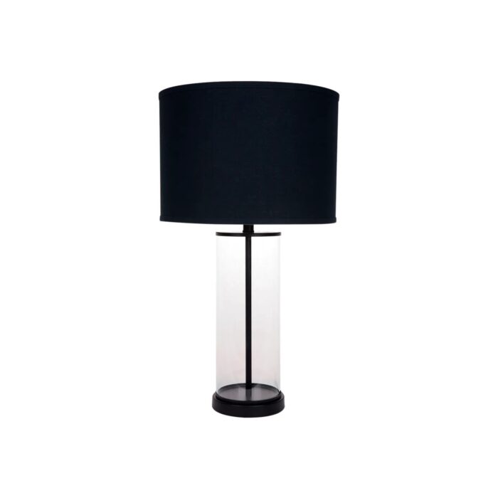Left Bank Table Lamp – Black w Black Shade