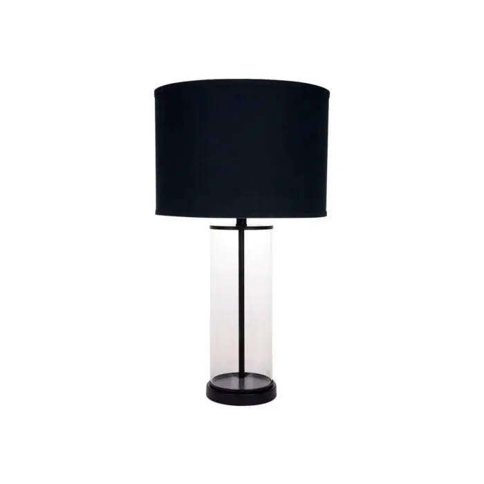 Left Bank Table Lamp – Black w Black Shade