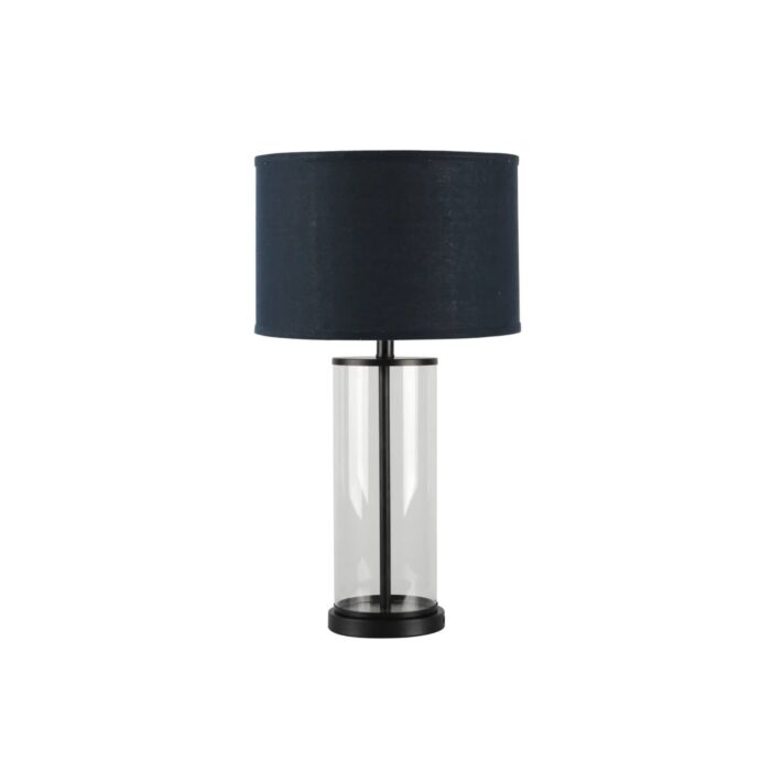 Left Bank Table Lamp – Black w Navy Shade