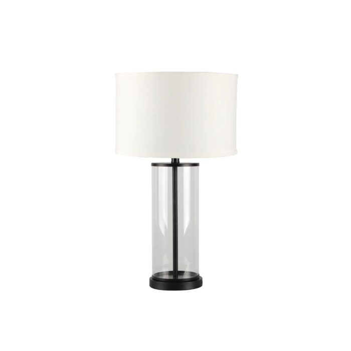 Left Bank Table Lamp – Black w White Shade