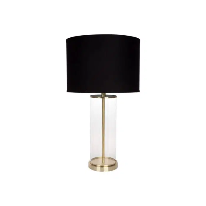 Left Bank Table Lamp – Brass w Black Shade