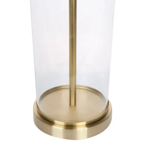 Left Bank Table Lamp Brass W Black Shade3