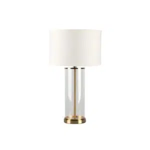 Left Bank Table Lamp Brass W White Shade