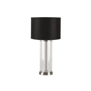 Left Bank Table Lamp Nickel W Black Shade