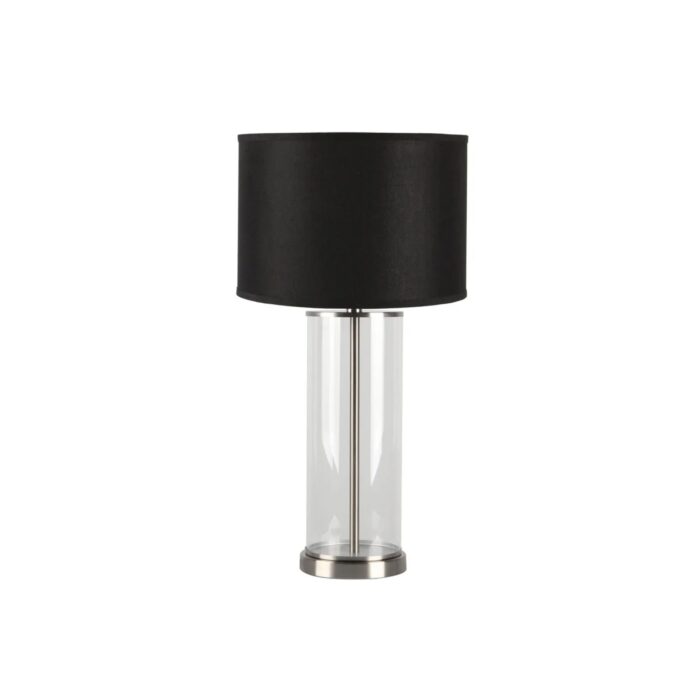 Left Bank Table Lamp – Nickel w Black Shade