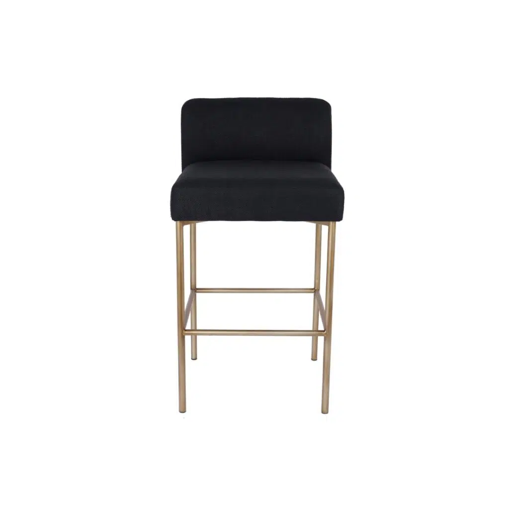 Leon Kitchen Stool Black Linen