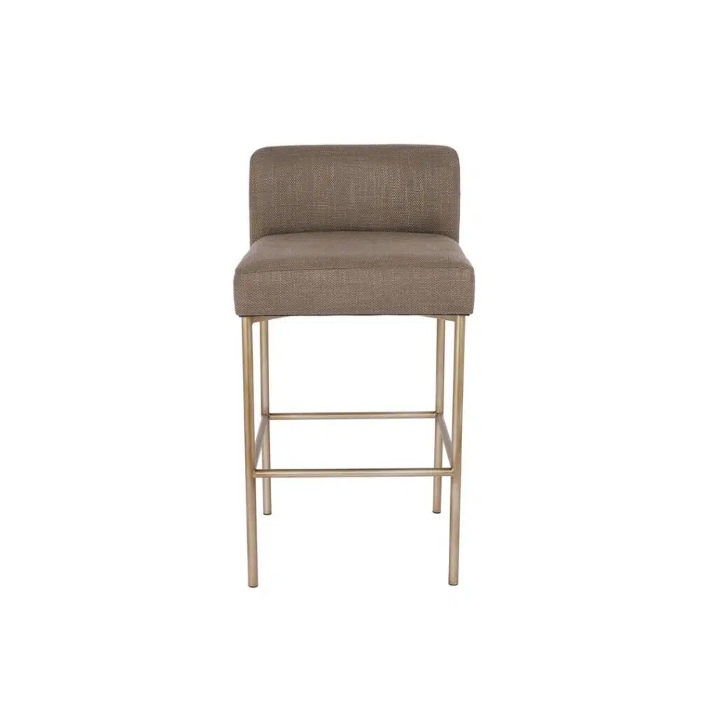 Leon Kitchen Stool Chocolate Linen