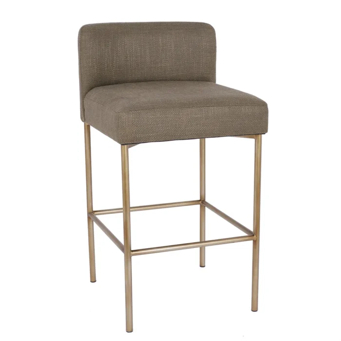 Leon Kitchen Stool – Chocolate Linen