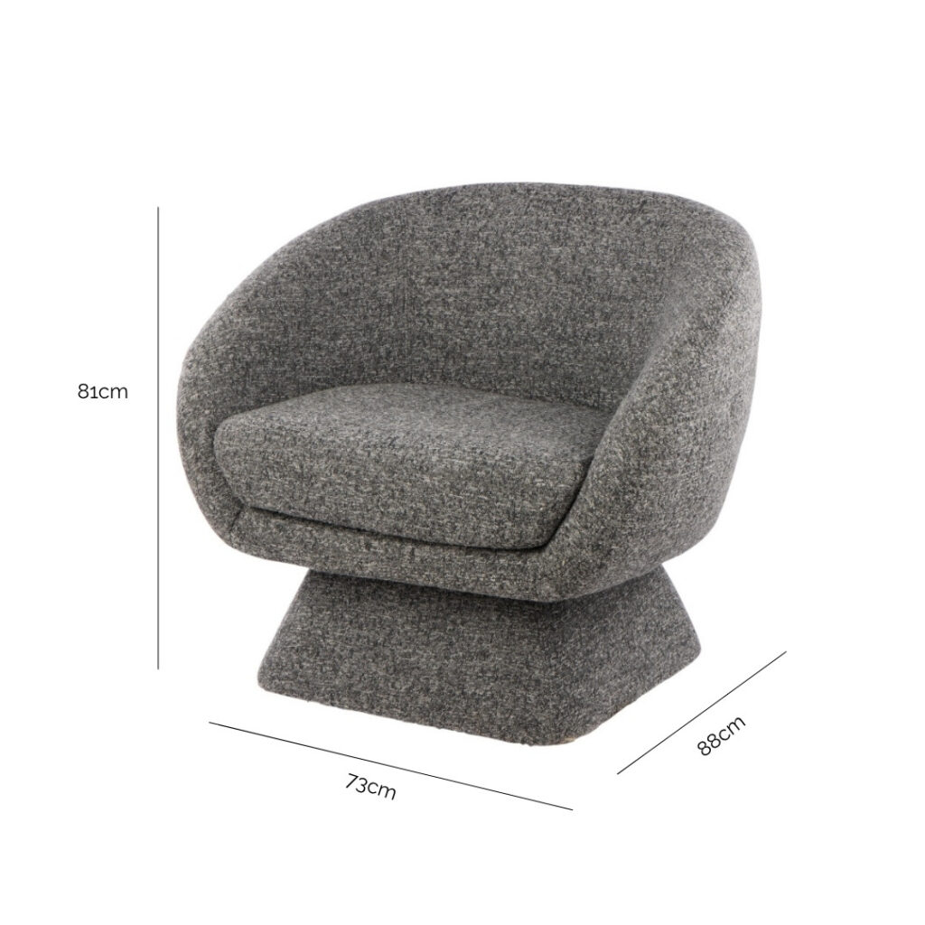 Lucca Swivel Chair Grey