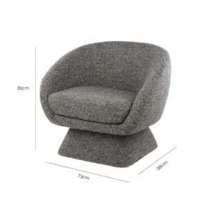 Lucca Swivel Chair Grey