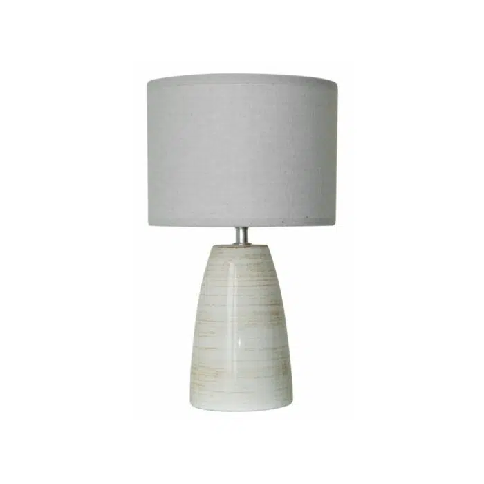 Luminara Table Lamp – Natural w Grey Shade
