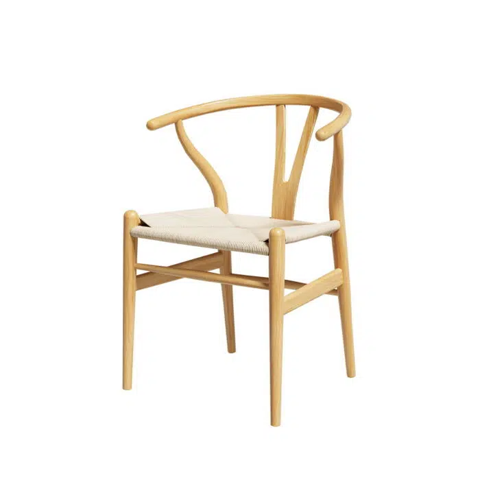 Willow Dining Chair – Wooden Rattan Wishbone Style
