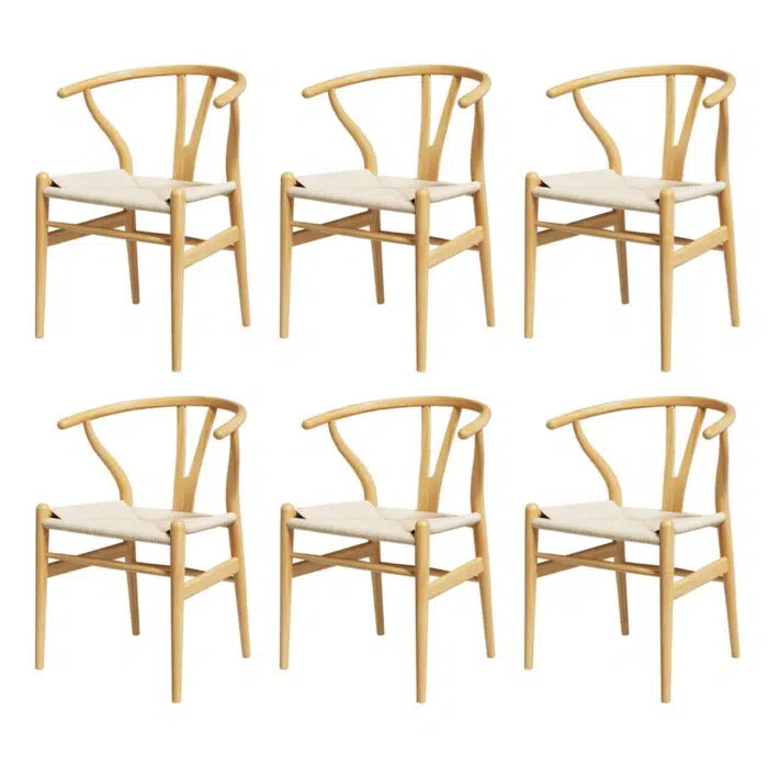 Mason Dining Chair – Rattan Wishbone (Set of 6)
