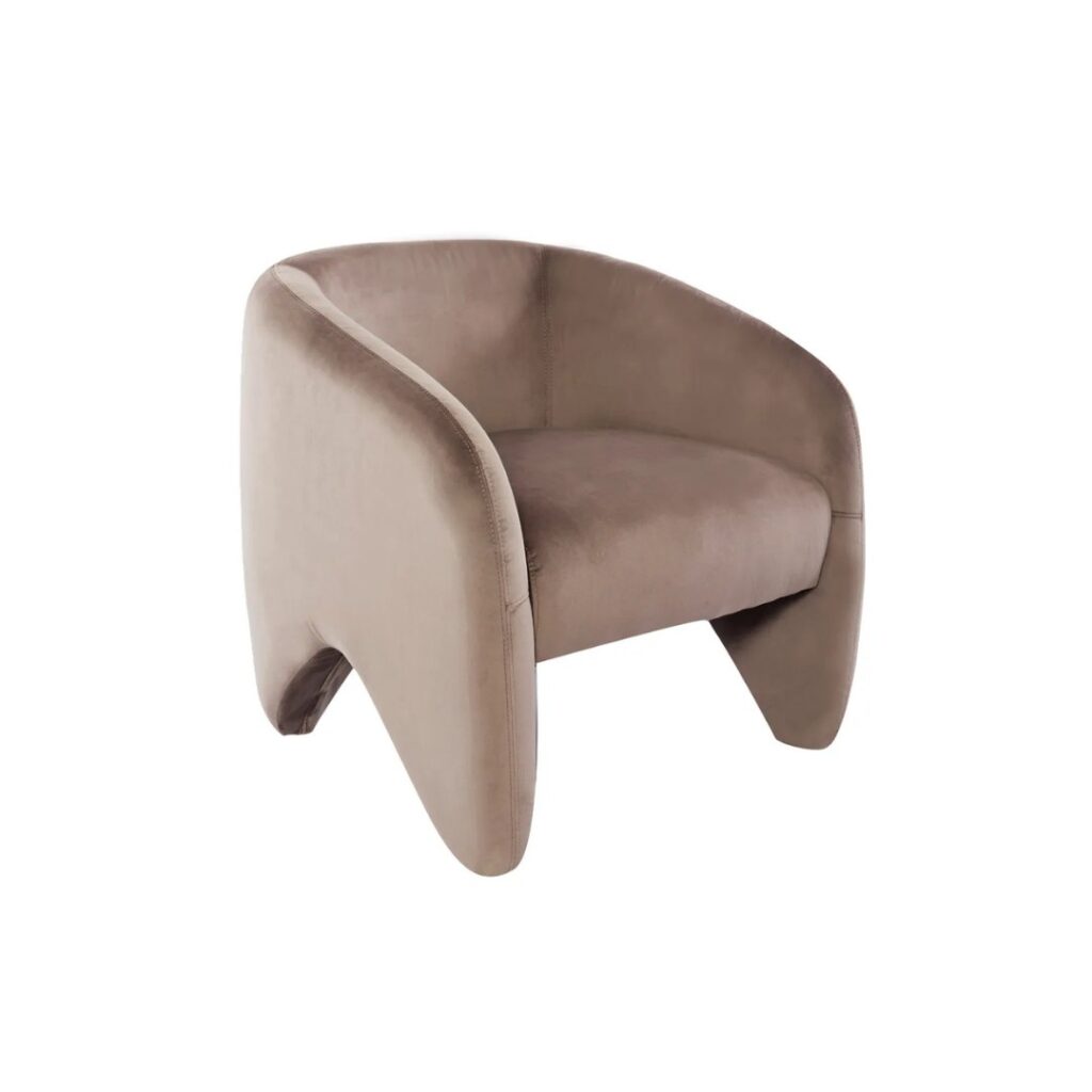 Maine Arm Chair Taupe Velvet