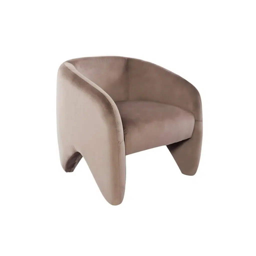 Maine Arm Chair Taupe Velvet
