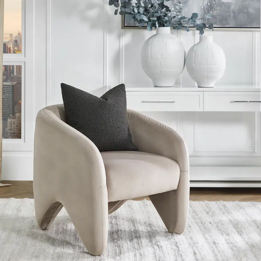Maine Arm Chair Taupe Velvet2