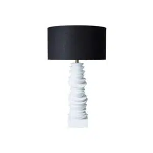 Mendoza Table Lamp White W Black Shade