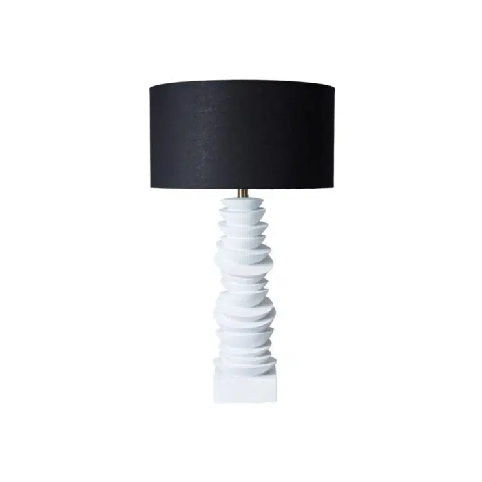 Mendoza Table Lamp – White w Black Shade