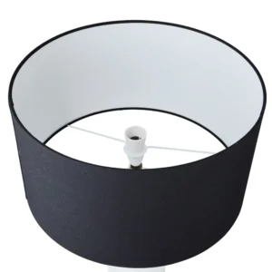Mendoza Table Lamp White W Black Shade5