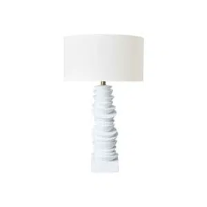 Mendoza Table Lamp White W White Shade