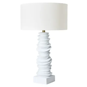 Mendoza Table Lamp White W White Shade4