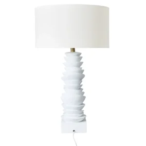 Mendoza Table Lamp White W White Shade5