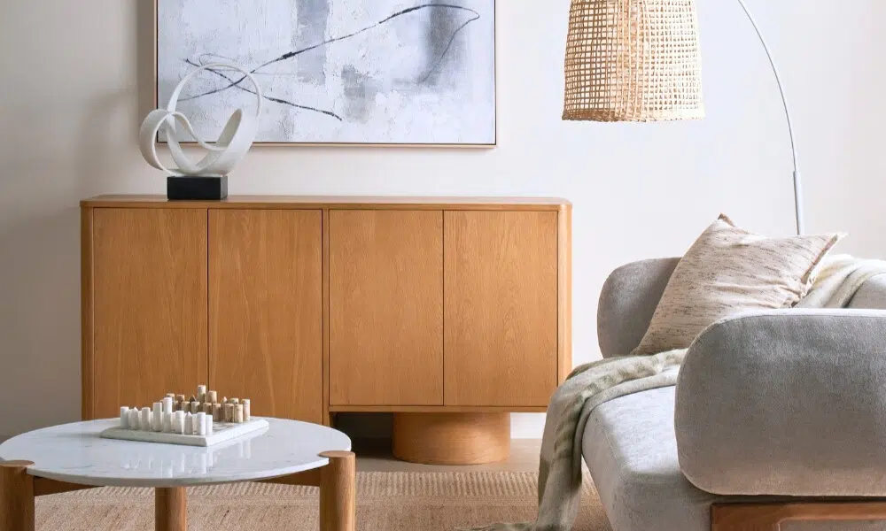 Modern Living Room Storage with Natural Wood 160cm Buffet