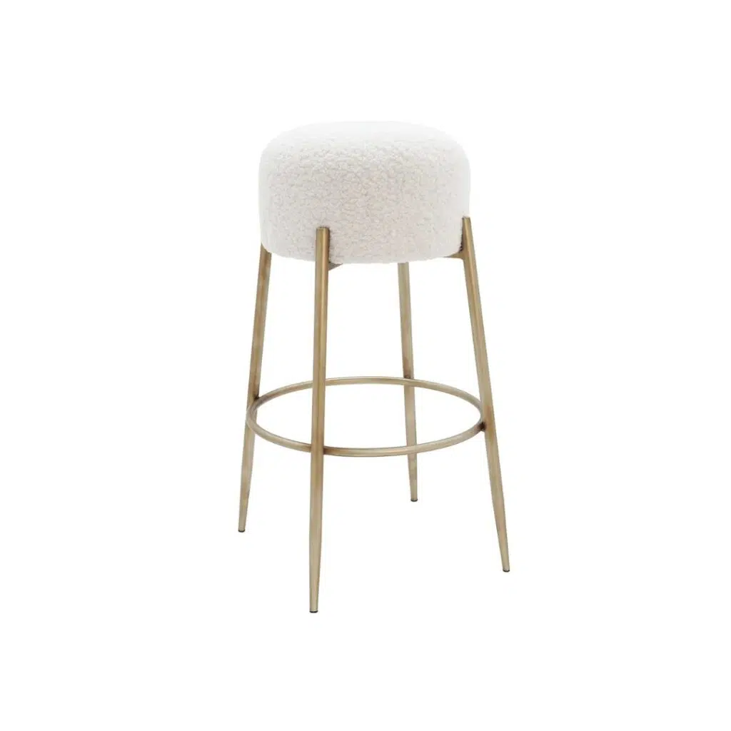 Nino Kitchen Stool   White Boucle