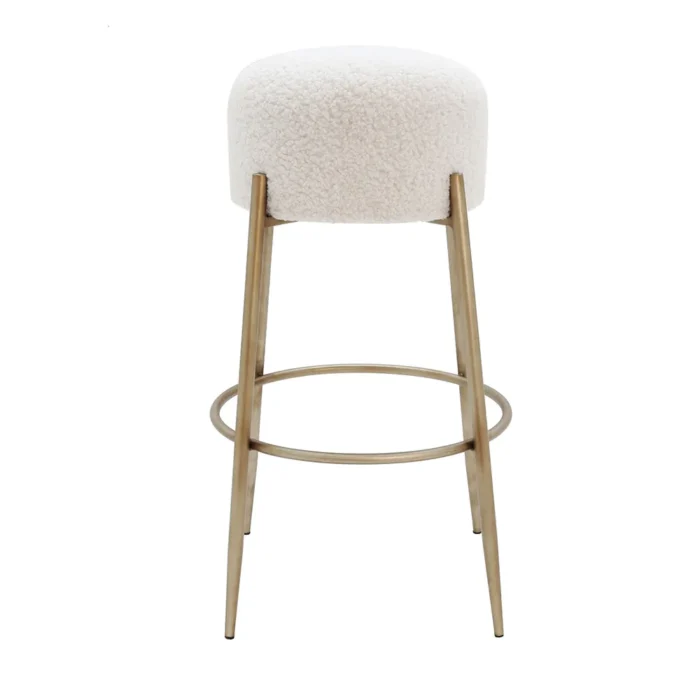 Nino Kitchen Stool – White Boucle