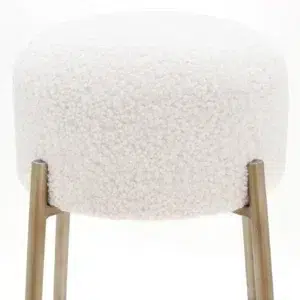 Nino Kitchen Stool   White Boucle1