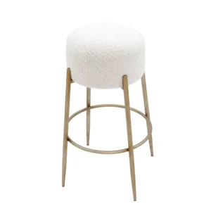 Nino Kitchen Stool   White Boucle3